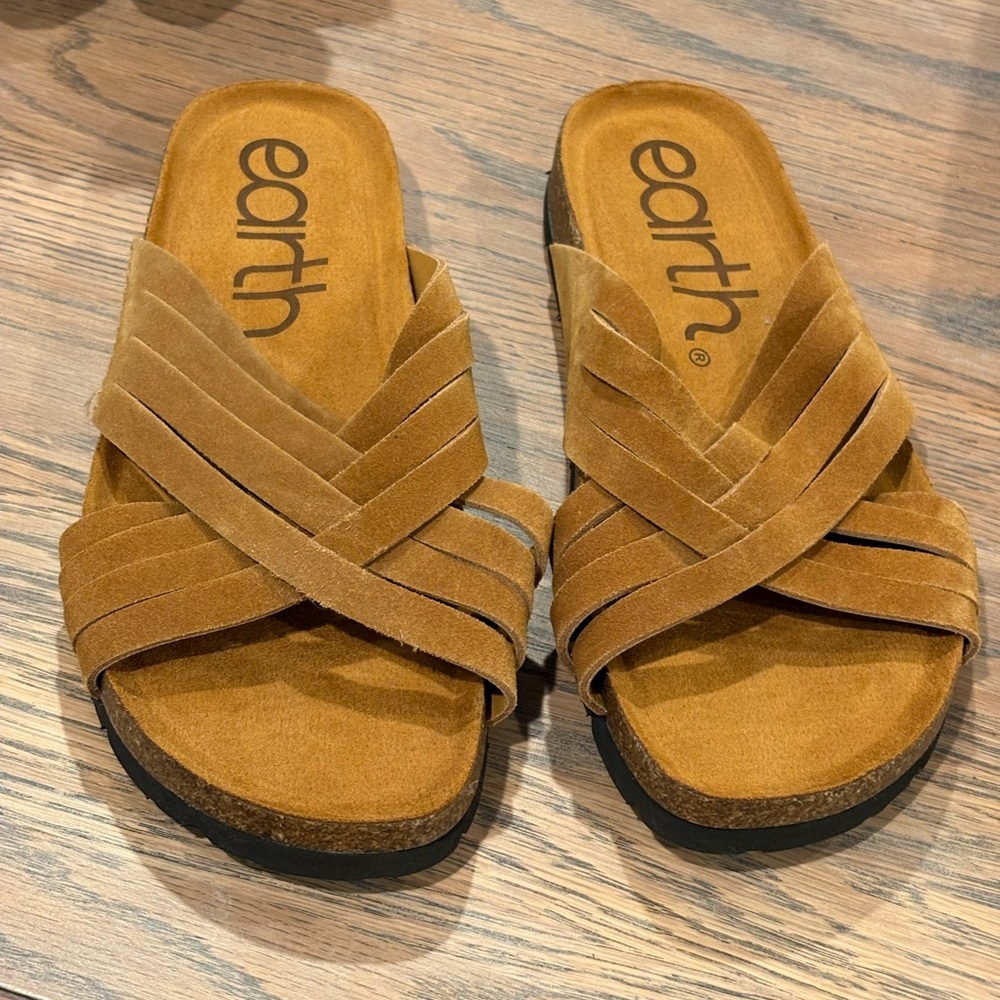 Earth Women's Atlas Round Toe Footbed Slip-On Casual Sandals New - Picture 3 of 8